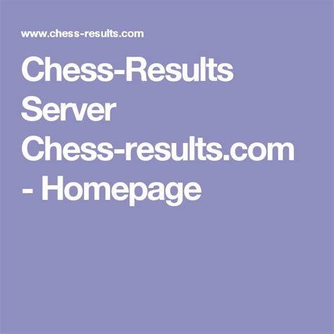 chess-results server chess-results.com - homepage